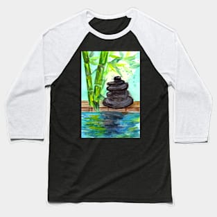 Green Bamboo and Stones Relaxation Baseball T-Shirt